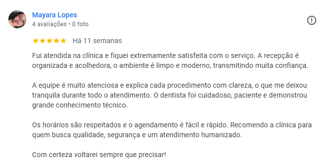 Avaliação Google de paciente da Sanmede 1
