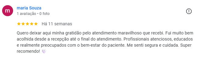 Avaliação Google de paciente da Sanmede 5